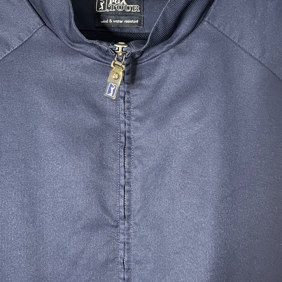 PGA Tour Golf Windbreaker Jacket Mens XL Full Zip Mesh Navy Water Resistant - Picture 3 of 7